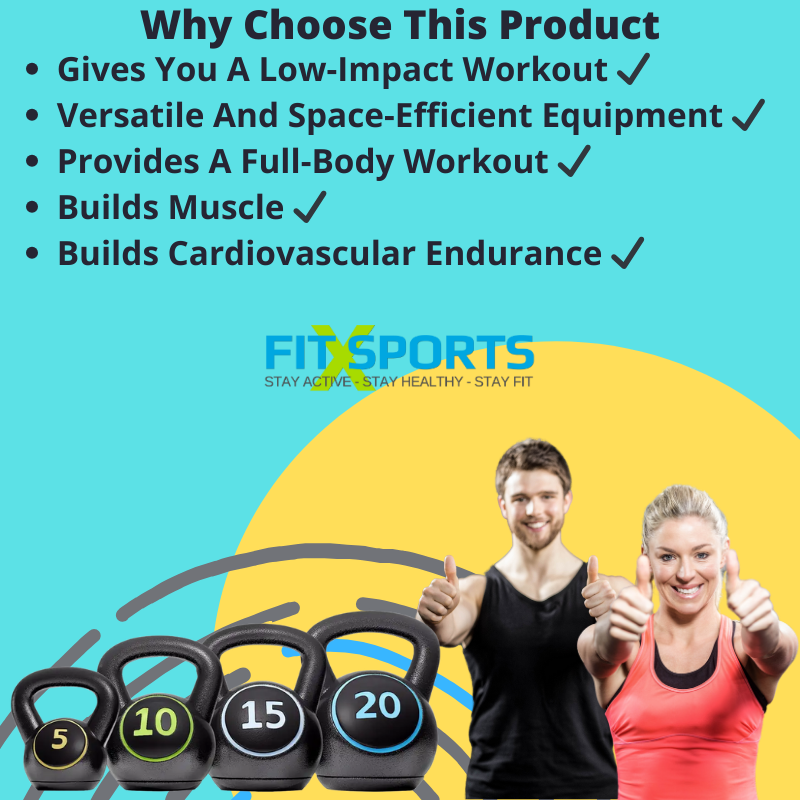 4 Piece Kettlebell Set 5Lbs 10Lbs 15Lbs 20Lbs