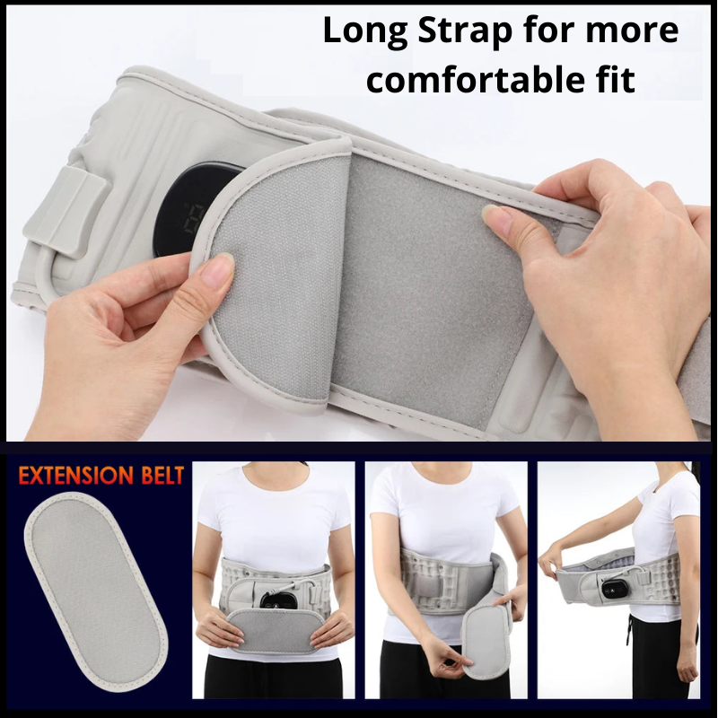 Rechargeable Infrared Heated Back Support Brace Decompression Back Brace Lumbar Support Belt with Heat & Vibration Relieve Back Pain