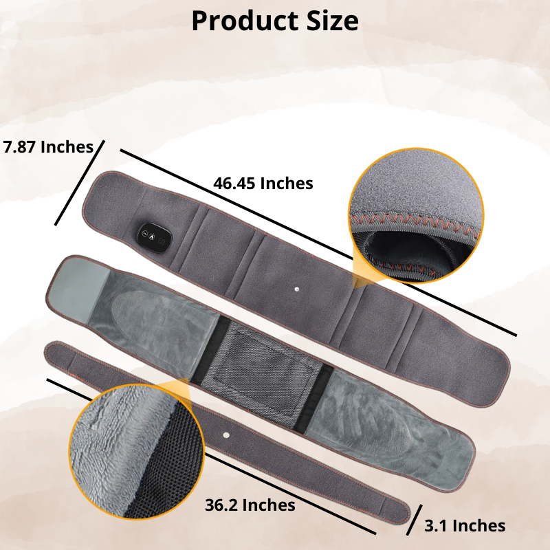Rechargeable Heated Lumbar Support Belt with Vibration