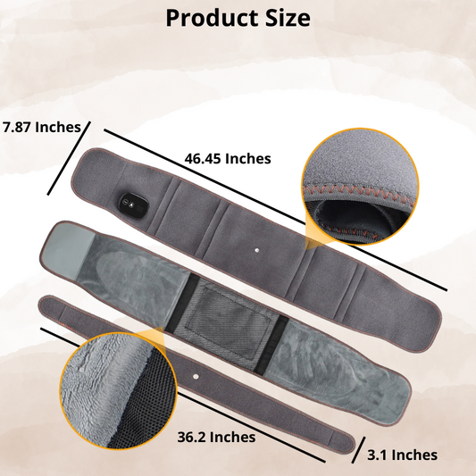 Rechargeable Heated Lumbar Support Belt with Vibration