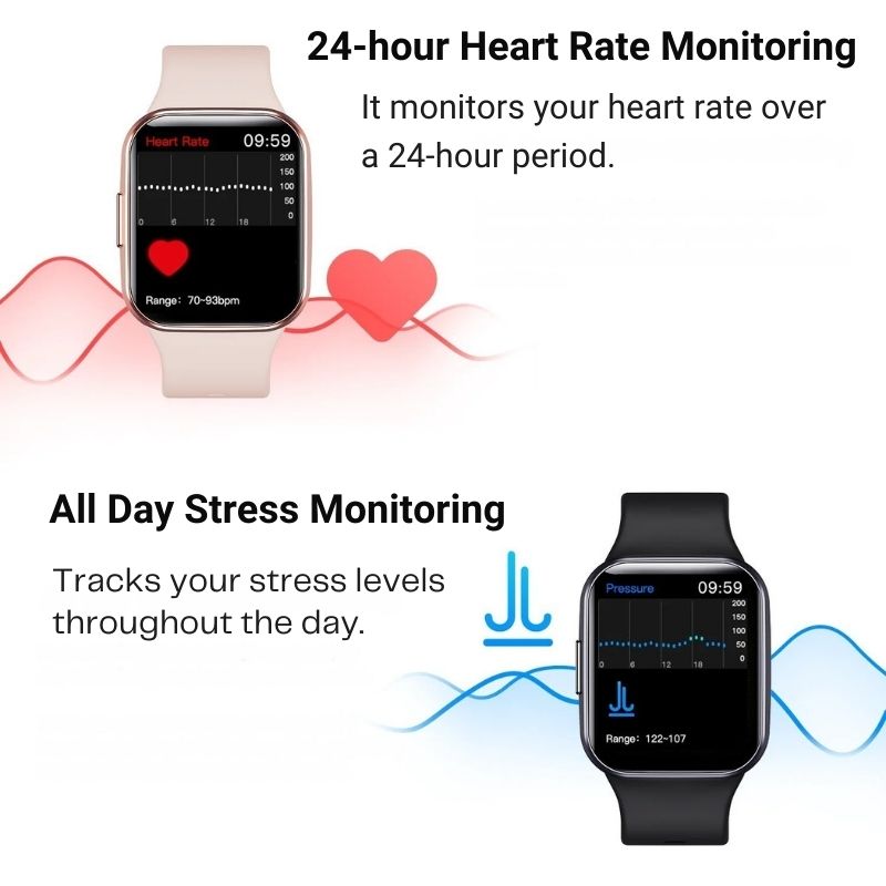 Smart Watches for Women Men 1.69" HD Screen Health Monitor 25 Sports Waterproof For iOS/Android