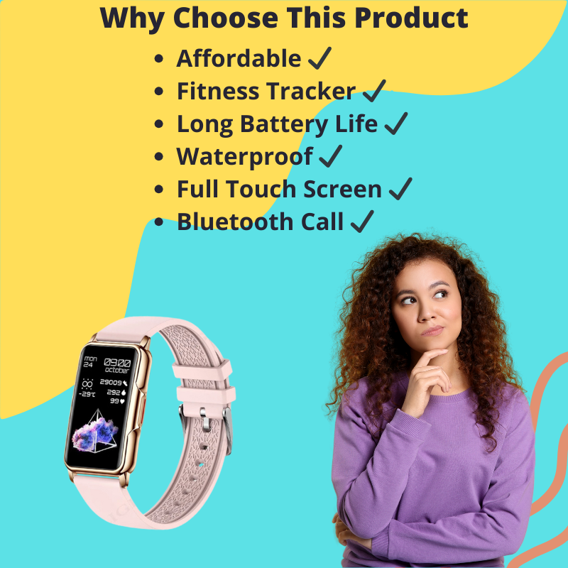 Women's Smart Watch 24/7 Heart Rate Blood Pressure Sleep 115 Sports Calories Step Waterproof for Android iOS