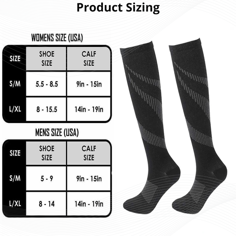 20–30 mmHg Compression Socks for Running, Travel & Work