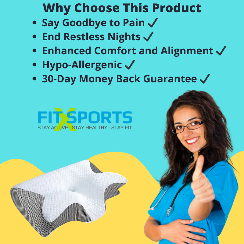 Orthopedic Memory Foam Cervical Pillow 2 in 1 Ergonomic Contour for Neck Pain Contoured Support Pillows for Side Back Stomach Sleepers