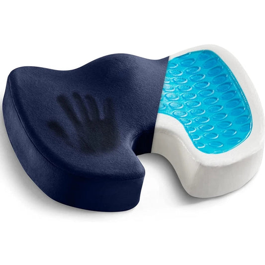 Premium Gel Memory Foam Seat Cushion with Non-Slip Base for Office & Car