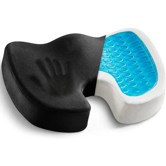 Premium Gel Memory Foam Seat Cushion with Non-Slip Base for Office & Car