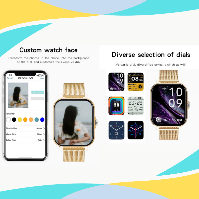 Smart Watch For Men & Women HR & BP Monitor, Daily Fitness Tracker, Full Touch Screen 8 Sports Modes