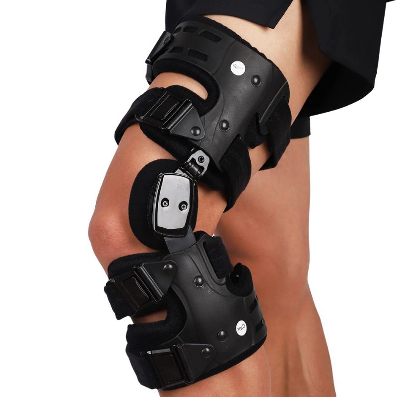 Adjustable ROM Hinged Knee Brace Support for Joint Pain, Cartilage Defect Protection