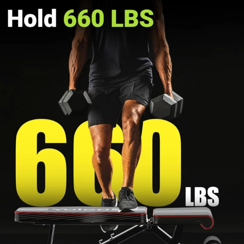 Adjustable Weight Bench for Full Body Workout, Foldable Bench Press Bench of Home Gym Strength Training, Incline Decline