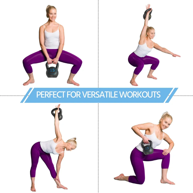 3 Piece Kettlebell Weight Set 5lb 10lb 15lb Weights