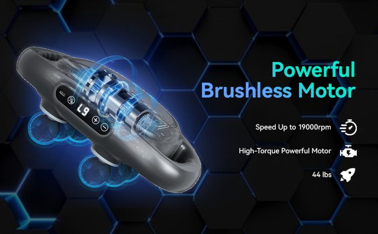 6 Head Massage Gun with 9 Modes & Adjustable Intensities