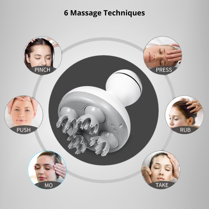 Electric Cordless Hair Scalp Massager Handheld Portable Head Scratcher Massager Deep Clean and Stress Relax