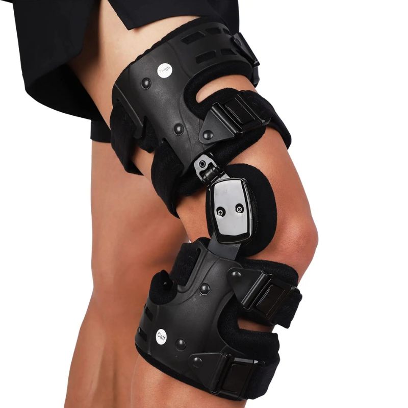 Adjustable ROM Hinged Knee Brace Support for Joint Pain, Cartilage Defect Protection