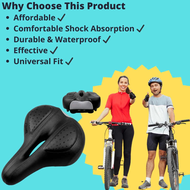 Comfortable Bike Seat with Silica Gel Padding And Memory Foam Universal Fit and Shock Absorbing