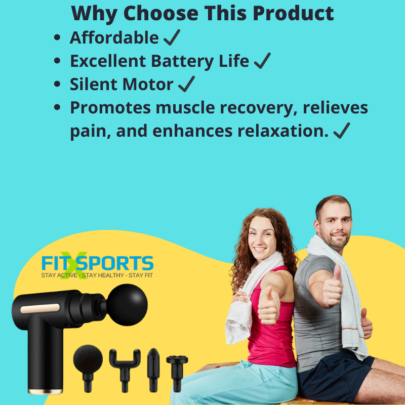 Compact Rechargeable Massage Gun Muscle Relaxation Massager 3200 RPM