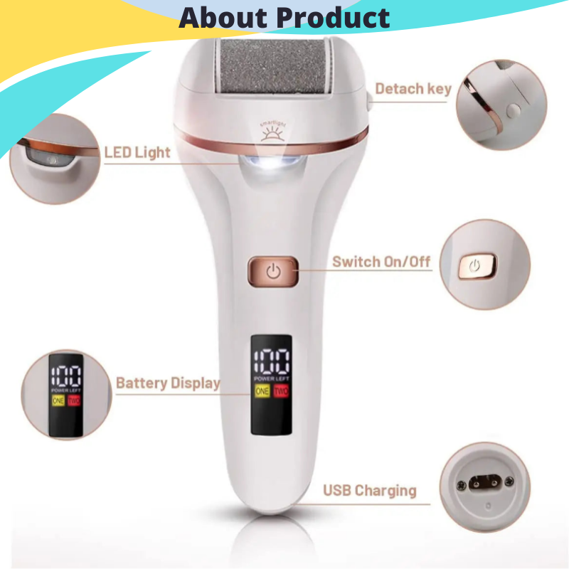 Electric Foot Callus Remover Kit Waterproof USB Rechargeable Great Gift Professional Pedicure Tools