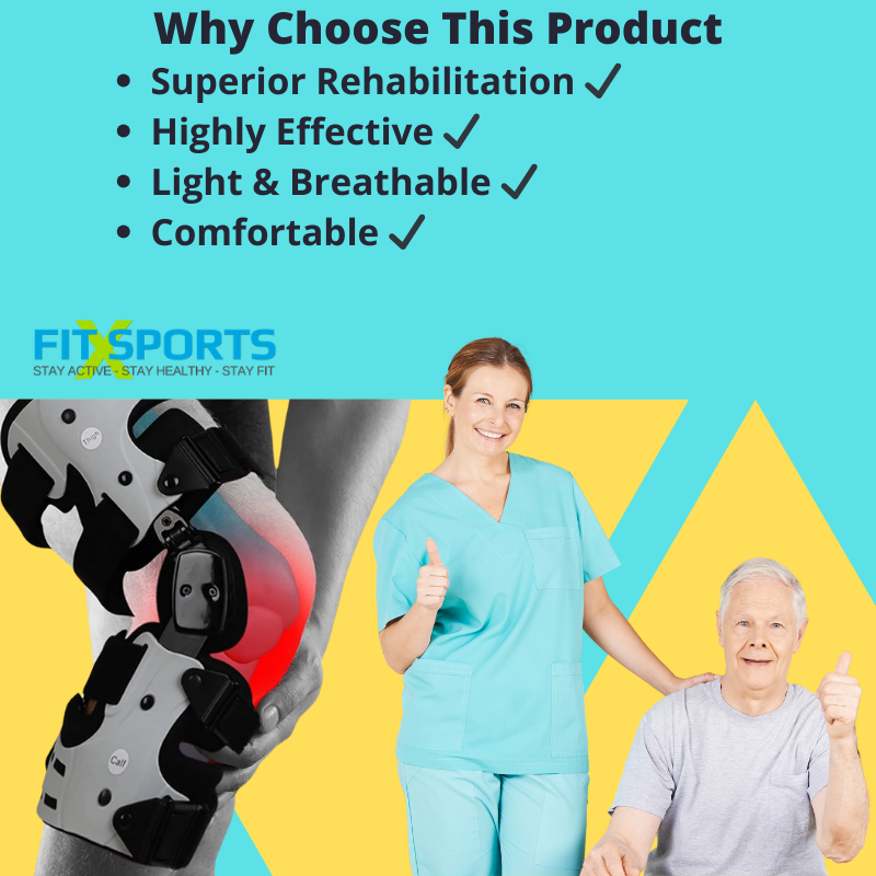 Adjustable ROM Hinged Knee Brace Support for Joint Pain, Cartilage Defect Protection