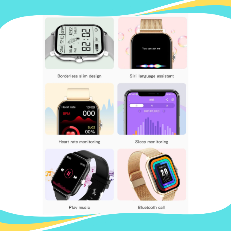 Smart Watch For Men & Women HR & BP Monitor, Daily Fitness Tracker, Full Touch Screen 8 Sports Modes