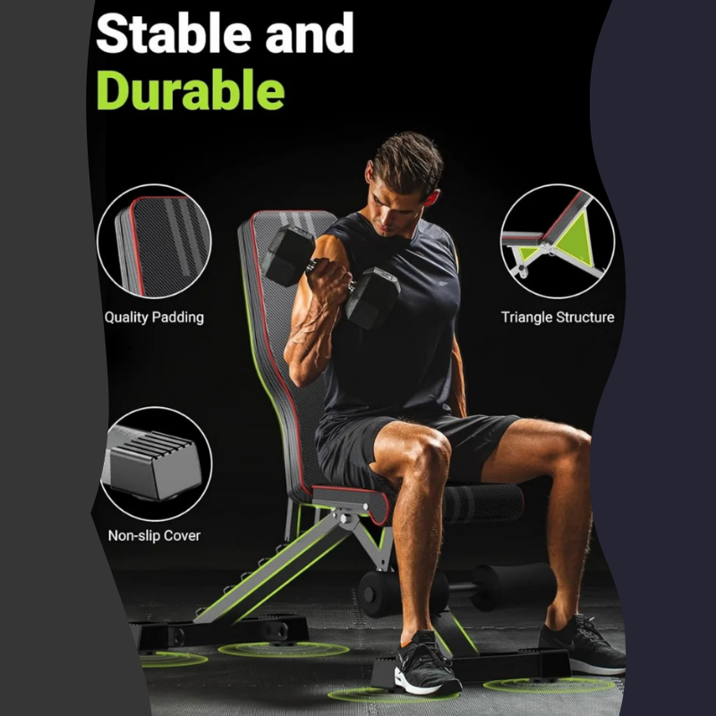 Adjustable Weight Bench for Full Body Workout, Foldable Bench Press Bench of Home Gym Strength Training, Incline Decline