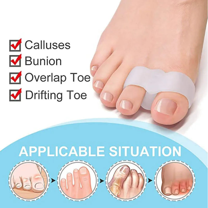 Silicone Toe Separators And Bunion Guard Set Hallux Valgus Straightener Pedicure Relief