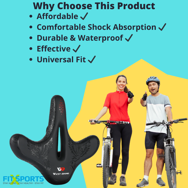 Extra Wide Bike Seat Comfortable Thick Shock Absorption Foam