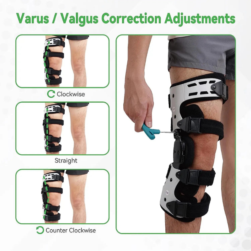 Adjustable ROM Hinged Knee Brace Support for Joint Pain, Cartilage Defect Protection