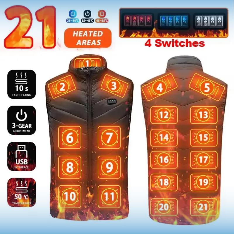 Men & Women's Heated Vest USB Graphene Heated Jacket for Fall And Winter