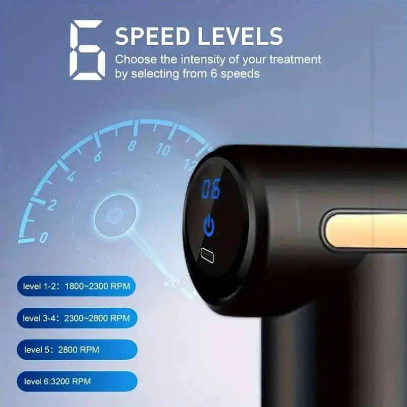 Compact Rechargeable Massage Gun Muscle Relaxation Massager 3200 RPM