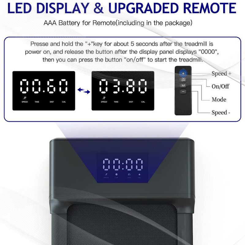 Portable Walking Pad Treadmill with 2.5HP Motor, 3.8 MPH, Remote Control and LED Display Easy to Store
