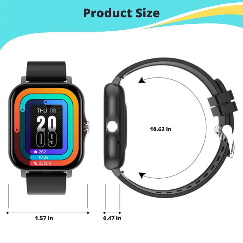 Smart Watch For Men & Women HR & BP Monitor, Daily Fitness Tracker, Full Touch Screen 8 Sports Modes