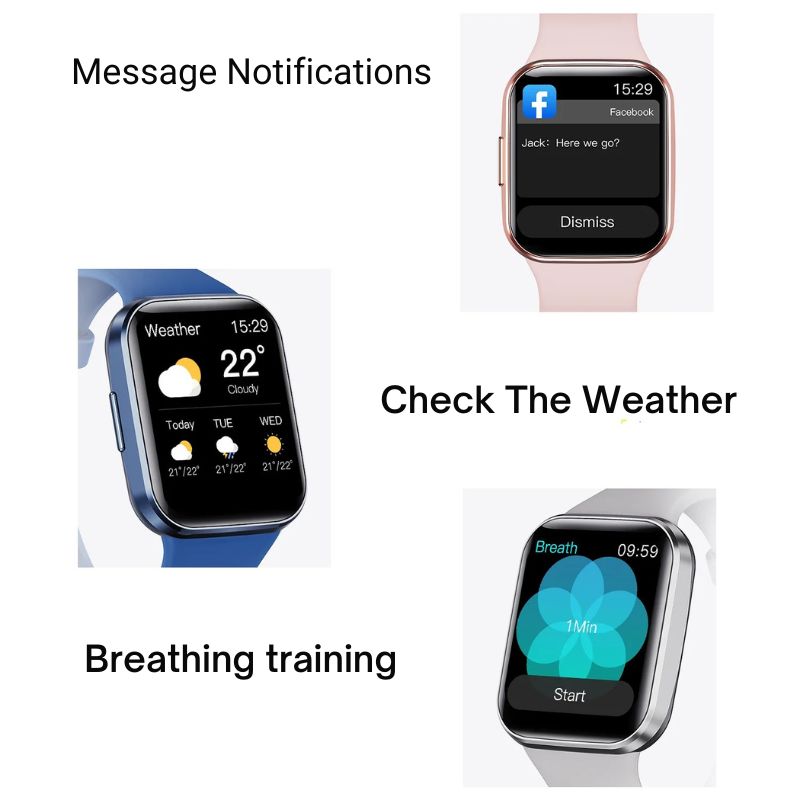 Smart Watches for Women Men 1.69" HD Screen Health Monitor 25 Sports Waterproof For iOS/Android