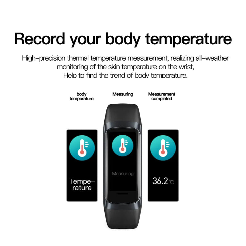 Smart Watch Monitor HR/BP Blood Oxygen Sleep Activity Steps Tracker Waterproof Unisex