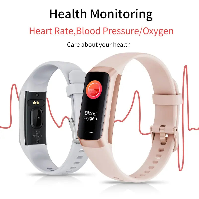 Smart Watch Monitor HR/BP Blood Oxygen Sleep Activity Steps Tracker Waterproof Unisex