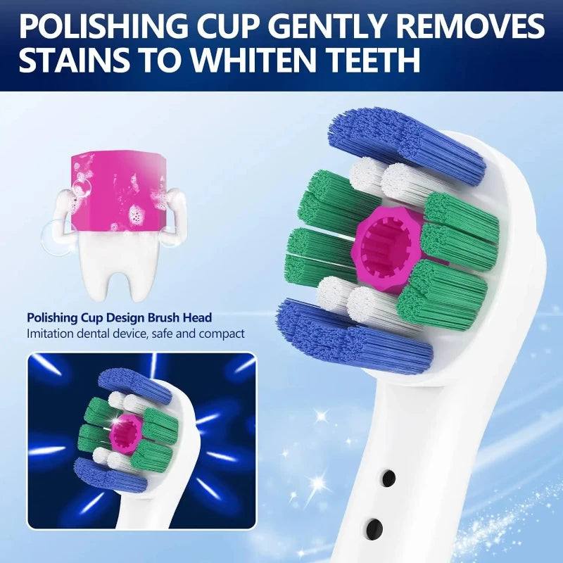 Electric Toothbrush Replacement Brush Heads Compatible With Oral B 3D Whitening Toothbrush Heads