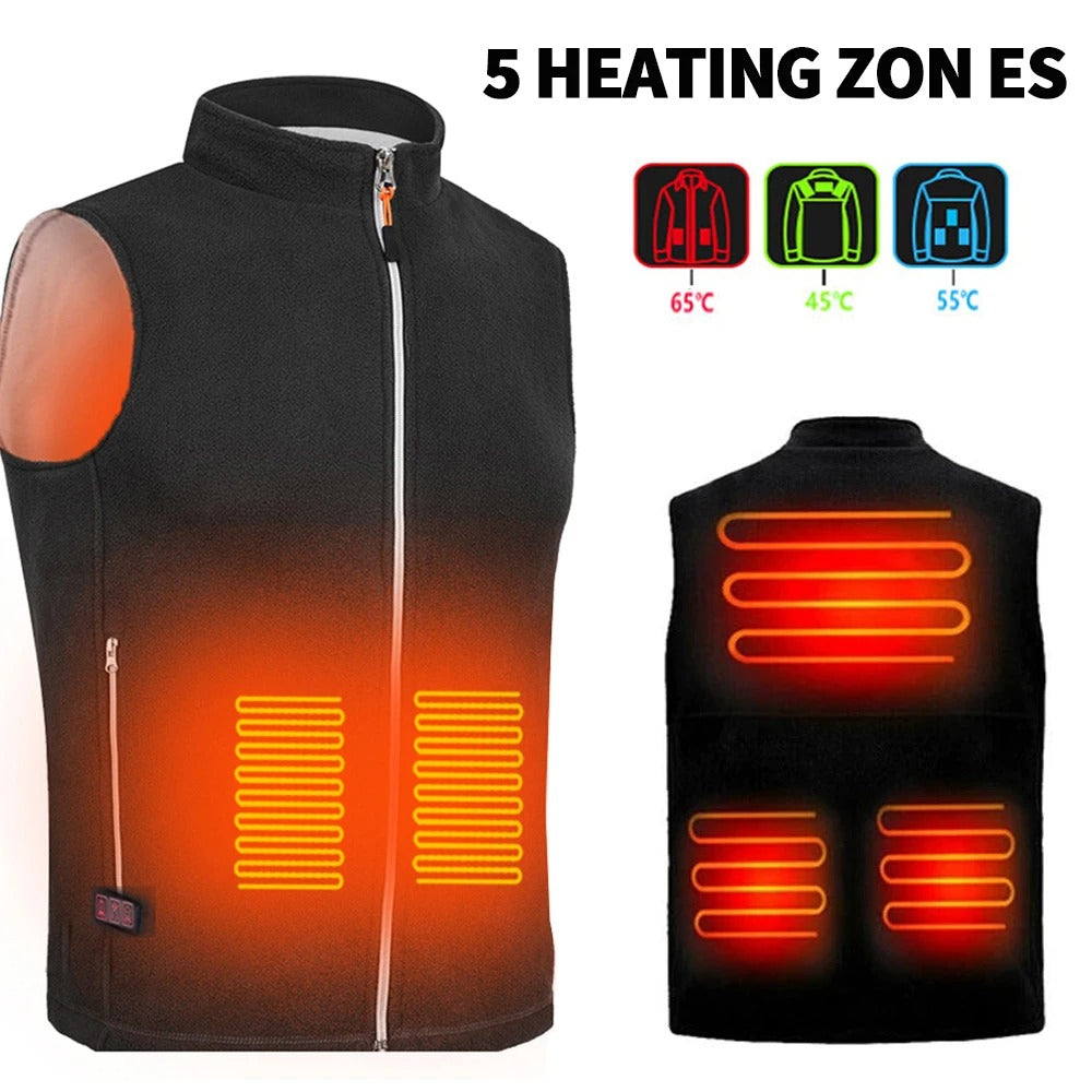 Heated Vest 5 Heating Zones 3 Heating Levels Lightweight Heated Jacket Unisex