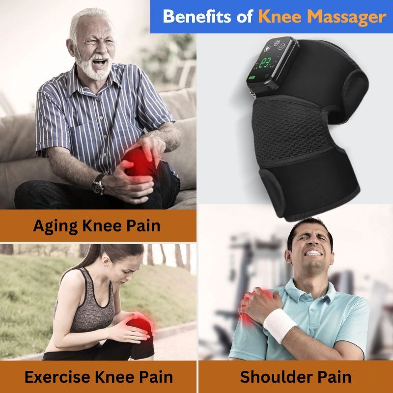 3 In 1 Multi Use Heated Knee Wrap Heated Shoulder Wrap Heated Elbow Wrap with Vibration Massage for Pain Relief