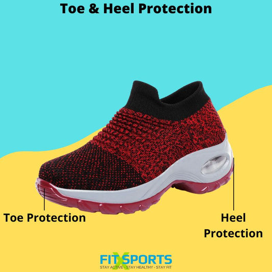 Women's Running Shoes Sock Sneakers Mesh Slip On Air Cushion Design Lightweight Breathable Casual Shoes