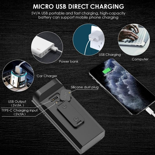 5200mah Waterproof Bicycle Light With 6 LEDs USB Chargeable 2000LM 7500K With 5 Light Modes