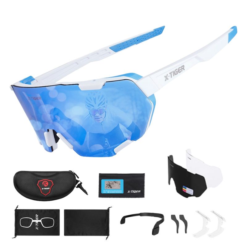 Photochromic Polarized Cycling Sunglasses with Inner Frame for Prescription Lenses