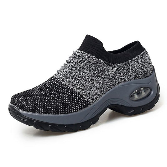 Women's Running Shoes Sock Sneakers Mesh Slip On Air Cushion Design Lightweight Breathable Casual Shoes
