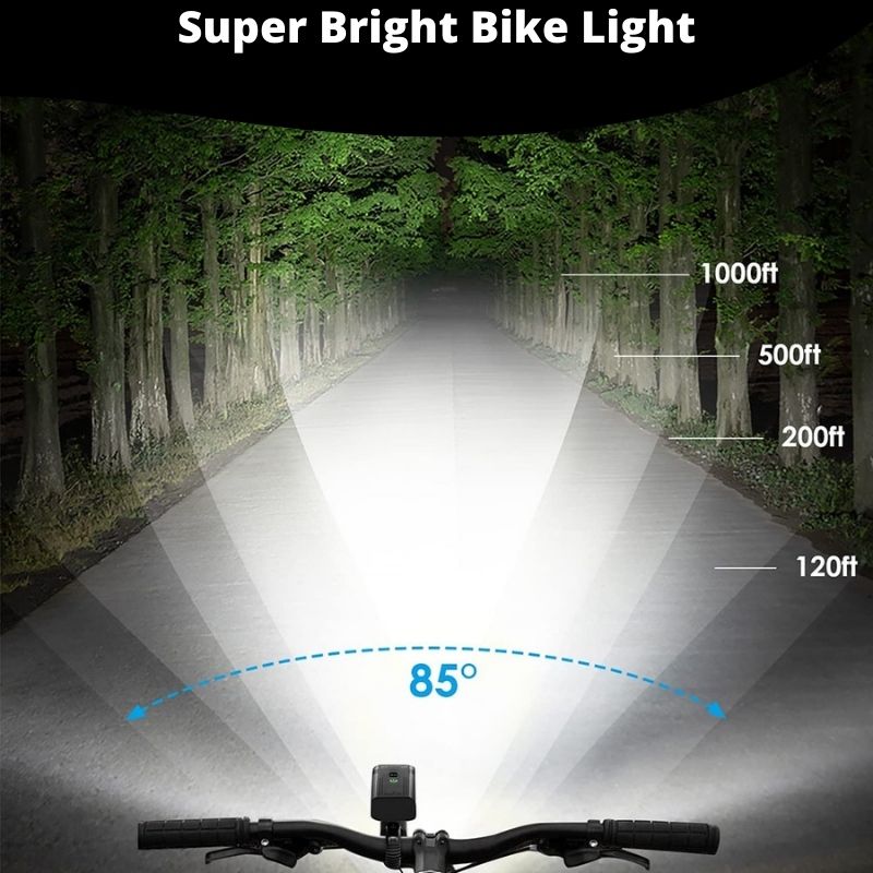 5200mah Waterproof Bicycle Light With 6 LEDs USB Chargeable 2000LM 7500K With 5 Light Modes