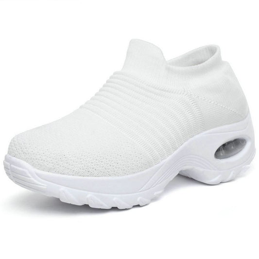 Women's Running Shoes Sock Sneakers Mesh Slip On Air Cushion Design Lightweight Breathable Casual Shoes