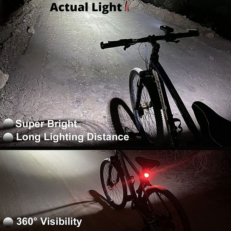 5200mah Waterproof Bicycle Light With 6 LEDs USB Chargeable 2000LM 7500K With 5 Light Modes