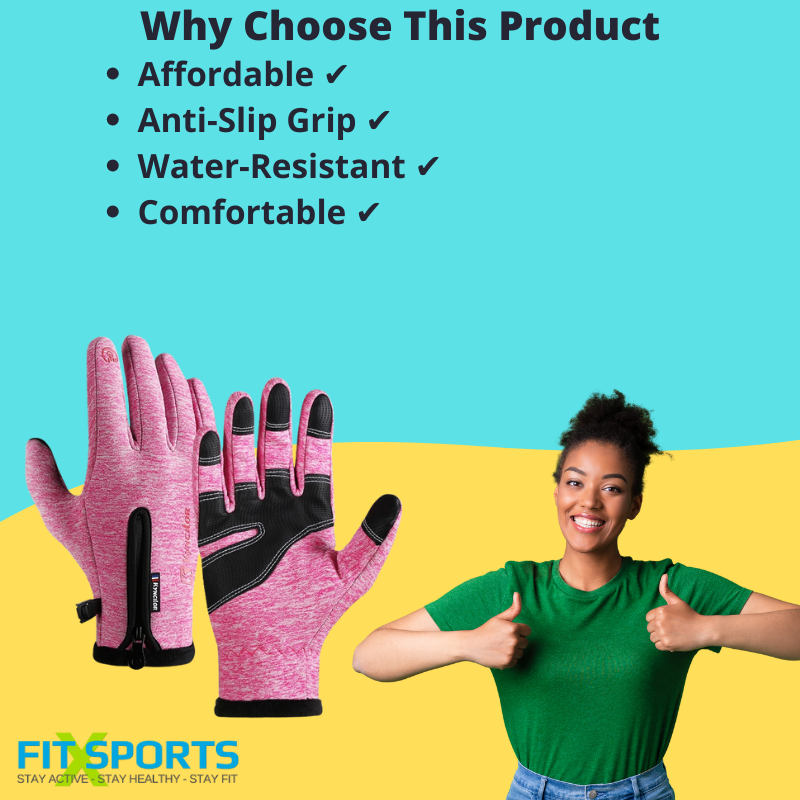 Touch Screen Cycling Gloves Thermal Bike Gloves Windproof Water Resistant Non-Slip Driving Hiking Unisex