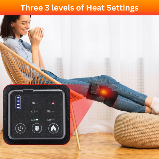 Rechargeable Heated Knee Wrap with Vibration – Adjustable Fit