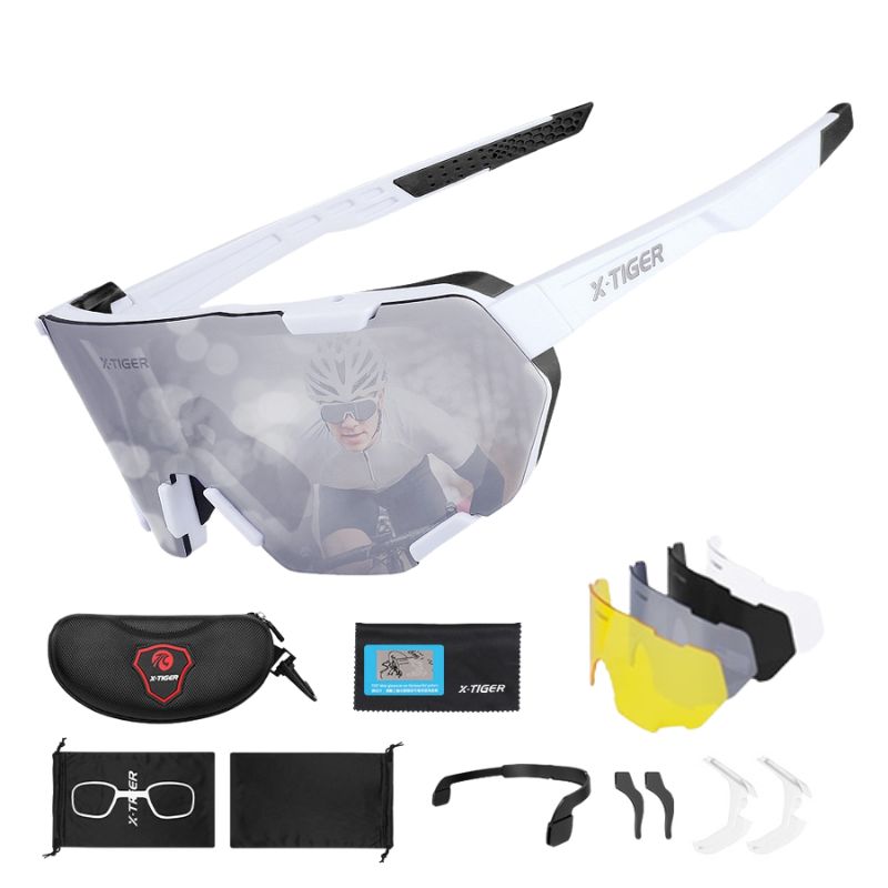 Photochromic Polarized Cycling Sunglasses with Inner Frame for Prescription Lenses