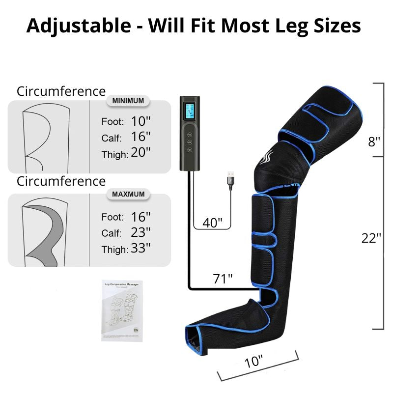 Foot & Leg Massager with Infrared Heating – Rechargeable Compression Massager