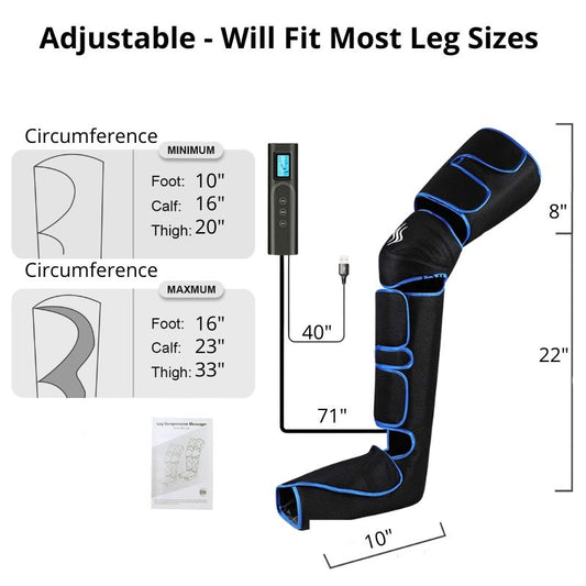 Foot & Leg Massager with Infrared Heating – Rechargeable Compression Massager