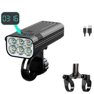 5200mah Waterproof Bicycle Light With 6 LEDs USB Chargeable 2000LM 7500K With 5 Light Modes