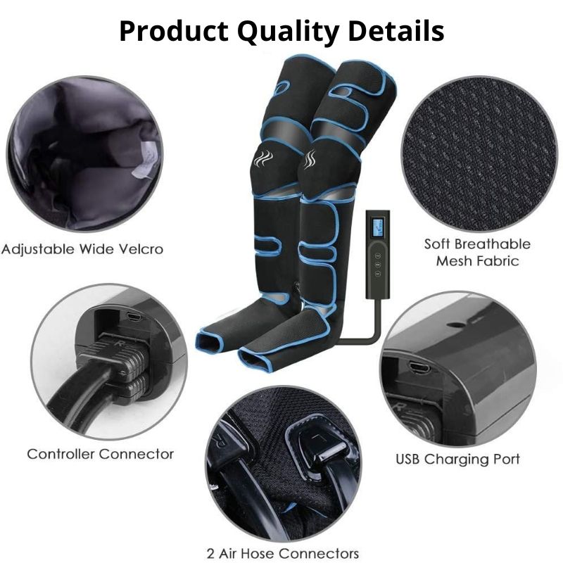 Foot & Leg Massager with Infrared Heating – Rechargeable Compression Massager